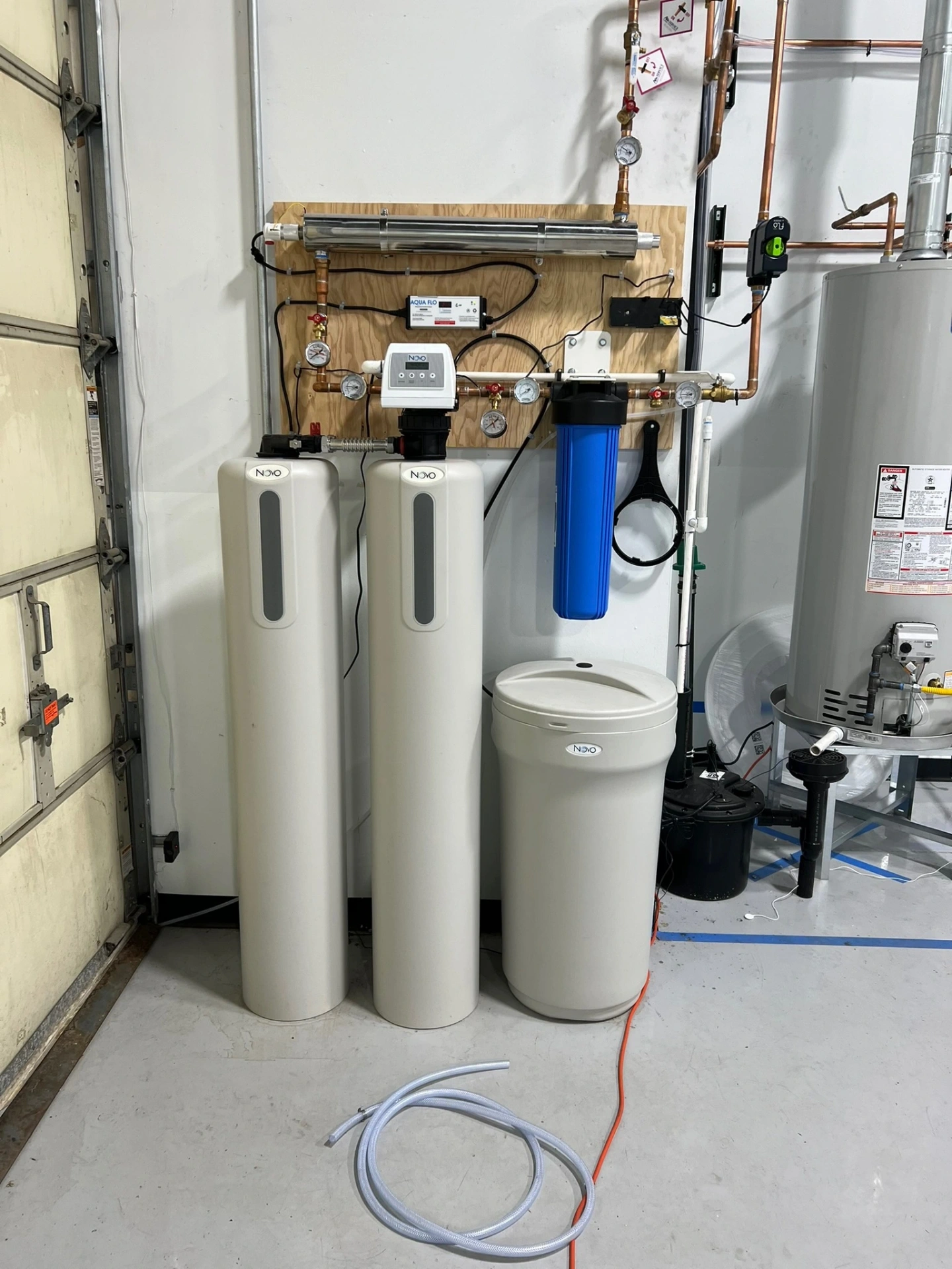 Whole-home water filtration and softener install